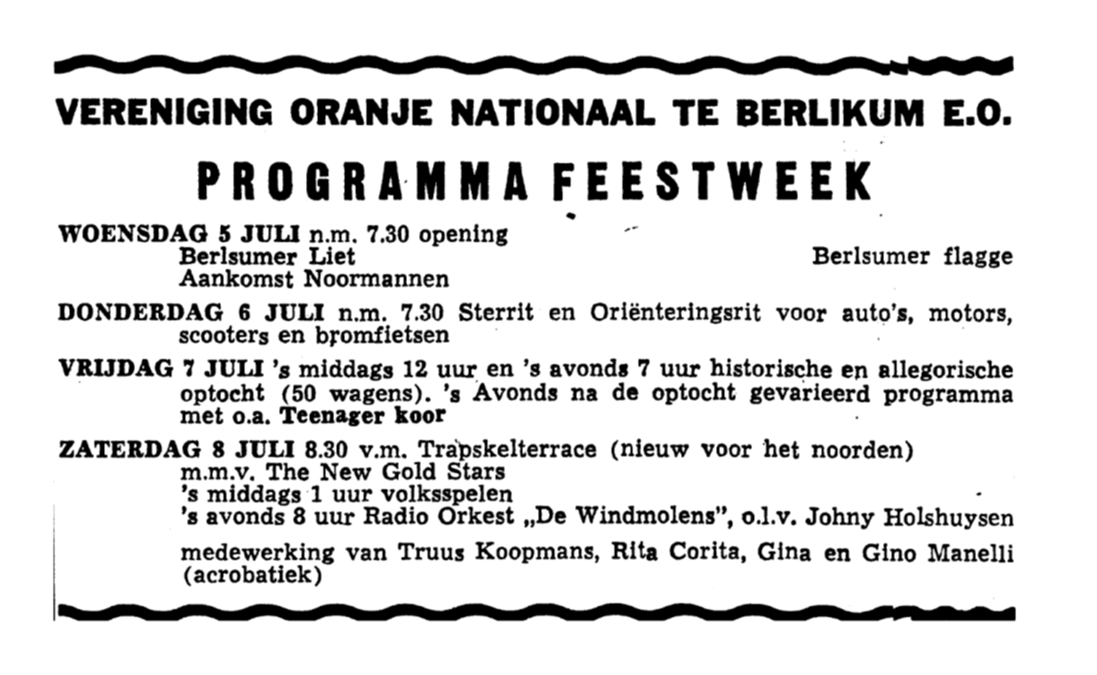 1961 – Programma feestweek